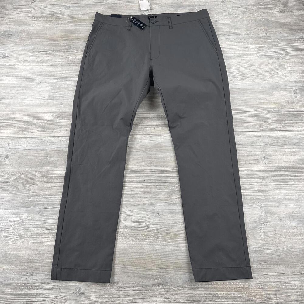 J Crew Tech Pant Mens 36x30 Gray Lightweight Commutter Bike to Work Stretch NWT